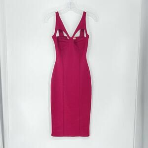 Oh My Love Bodycon Cutout Midi Red Dress Size XS